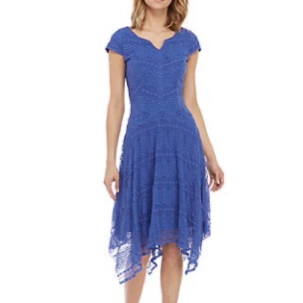Blue lace dress midi- sz 10